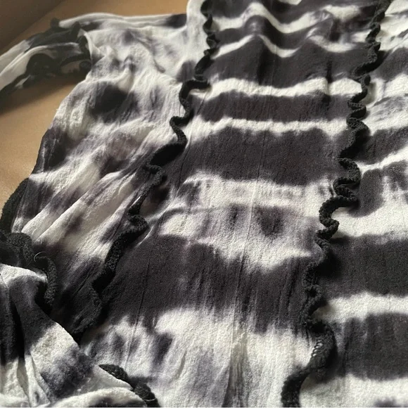 ASAI sheer mesh Hotwok Asaicon Patchwork Tie Dye Top top black white Y2K - Picture 4 of 9